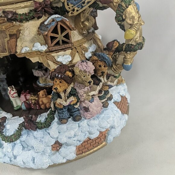 Boyd's Bears Silent Night Musical Light Teapot Figure Christmas Music Box Rotate - Picture 8 of 16